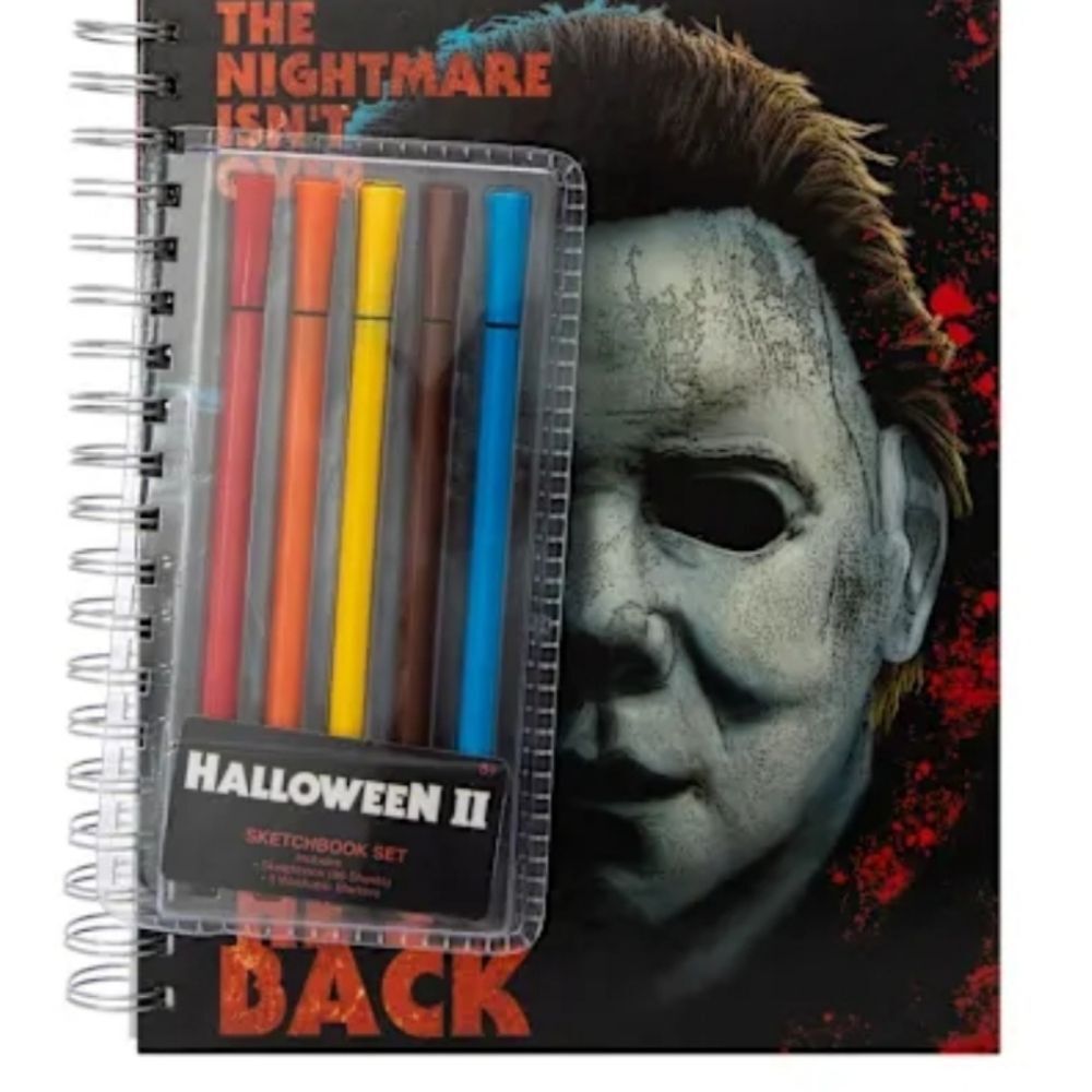 Universal Studios Halloween II Michael Myers Sketchbook Set w/ Colored Pens